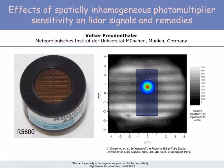 effects of spatially inhomogeneous photomultiplier sensitivity on lidar signals and remedies