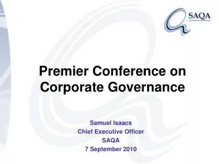 Premier Conference on Corporate Governance