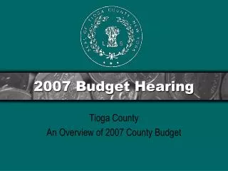 2007 Budget Hearing