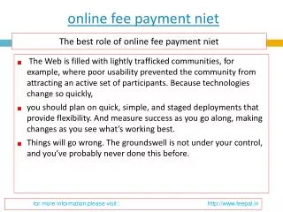 Tips for a Successful submission online fee payment niet