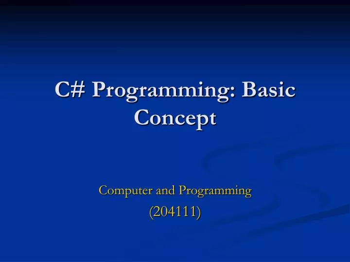 c programming basic concept