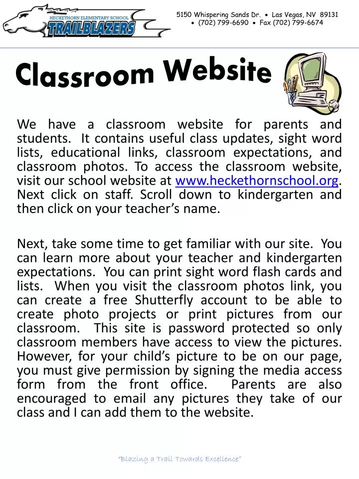 classroom website