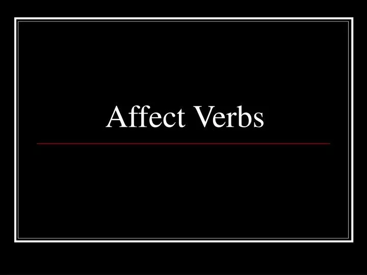 affect verbs