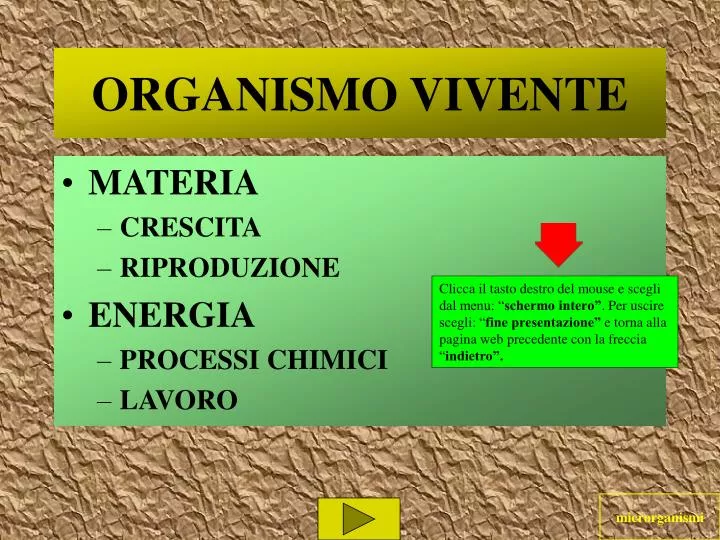 organismo vivente