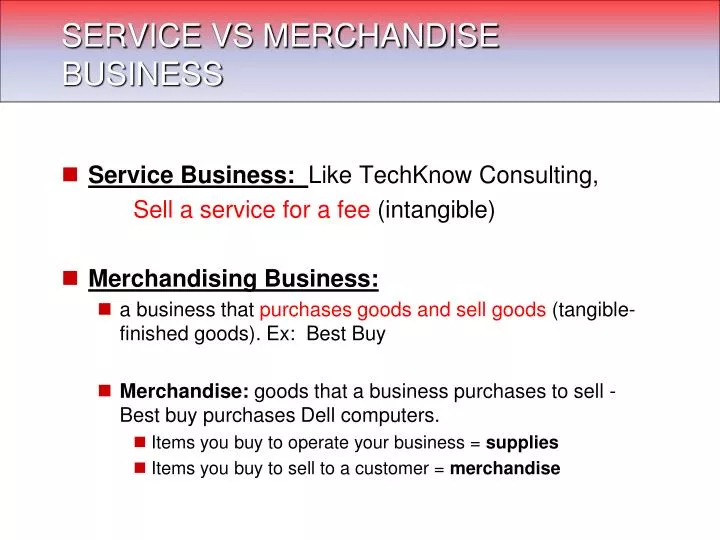 service vs merchandise business