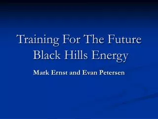 Training For The Future Black Hills Energy