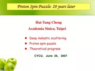 Proton Spin Puzzle: 20 years later