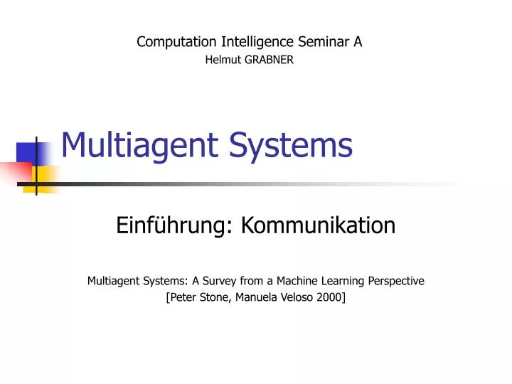 multiagent systems