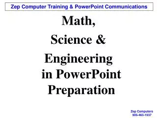 Math, Science &amp; Engineering in PowerPoint Preparation