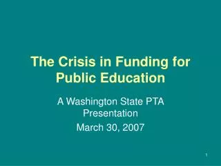 The Crisis in Funding for Public Education