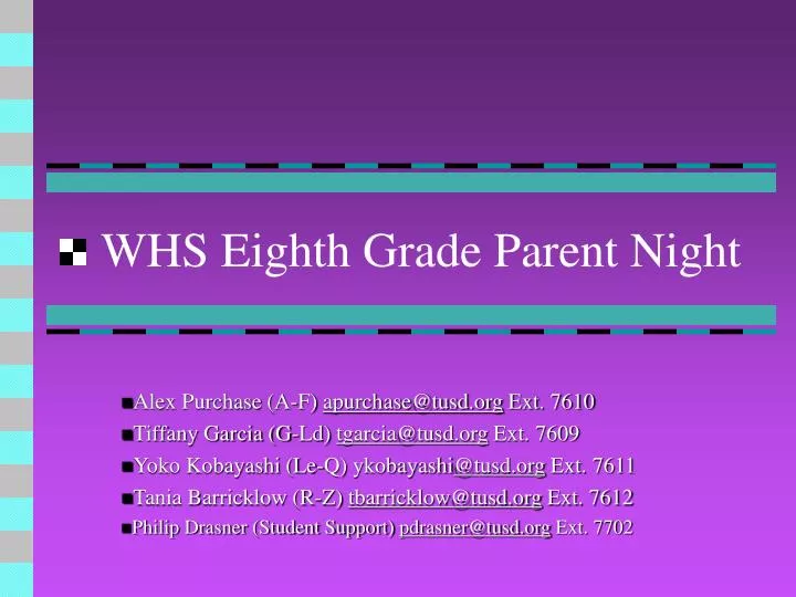whs eighth grade parent night