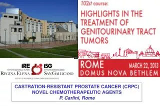 CASTRATION-RESISTANT PROSTATE CANCER (CRPC) NOVEL CHEMOTHERAPEUTIC AGENTS P. Carlini, Rome