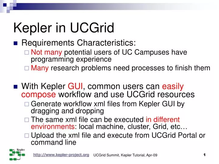 kepler in ucgrid