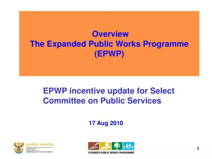 overview the expanded public works programme epwp