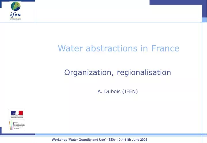 water abstractions in france