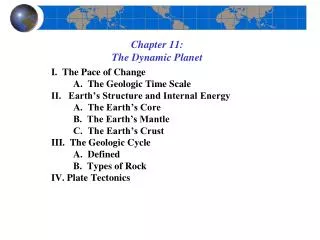 Chapter 11: The Dynamic Planet