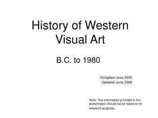 History of Western Visual Art
