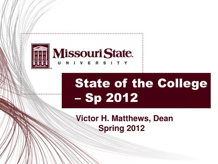 state of the college sp 2012