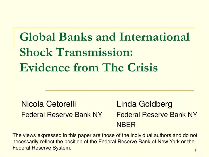 global banks and international shock transmission evidence from the crisis