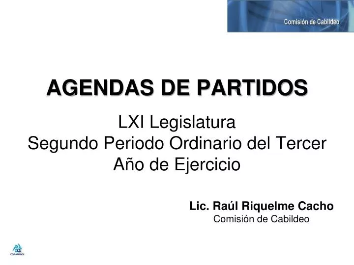 agendas de partidos lxi legislatura segundo periodo ordinario del tercer a o de ejercicio