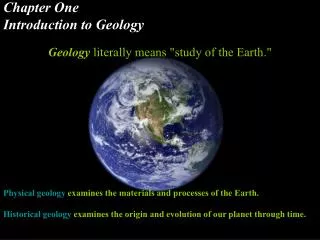 Chapter One Introduction to Geology
