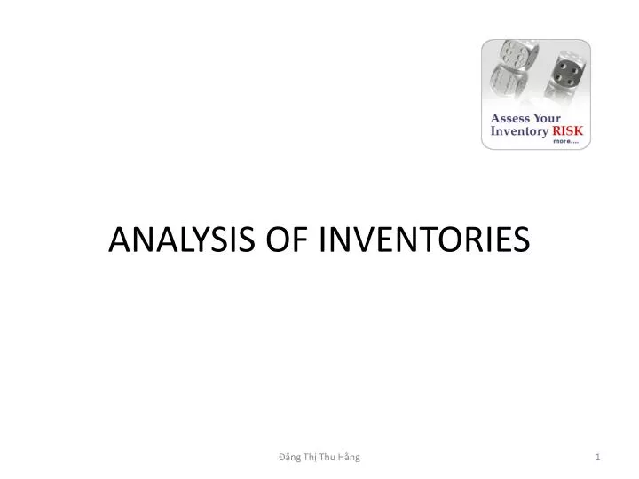analysis of inventories