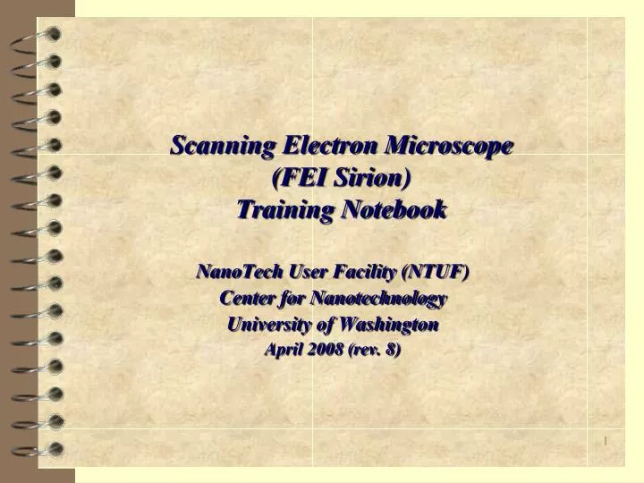 scanning electron microscope fei sirion training notebook