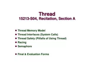 Thread 15213-S04, Recitation, Section A