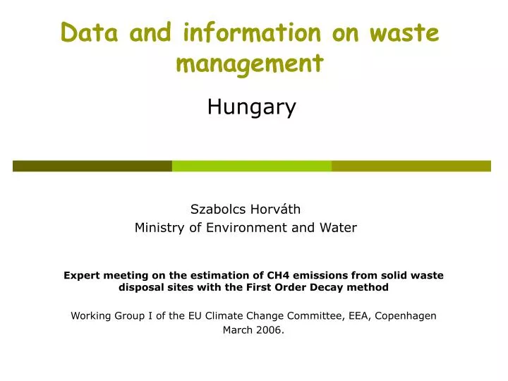 data and information on waste management