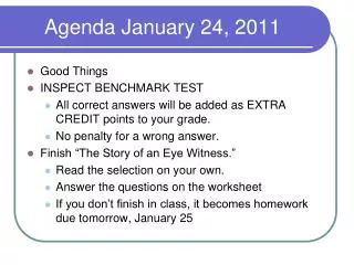 Agenda January 24, 2011