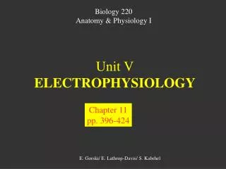 Unit V ELECTROPHYSIOLOGY