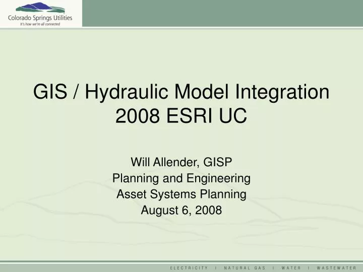 gis hydraulic model integration 2008 esri uc