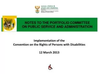 notes to the portfolio committee on public service and administration