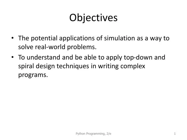 objectives