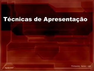t cnicas de apresenta o