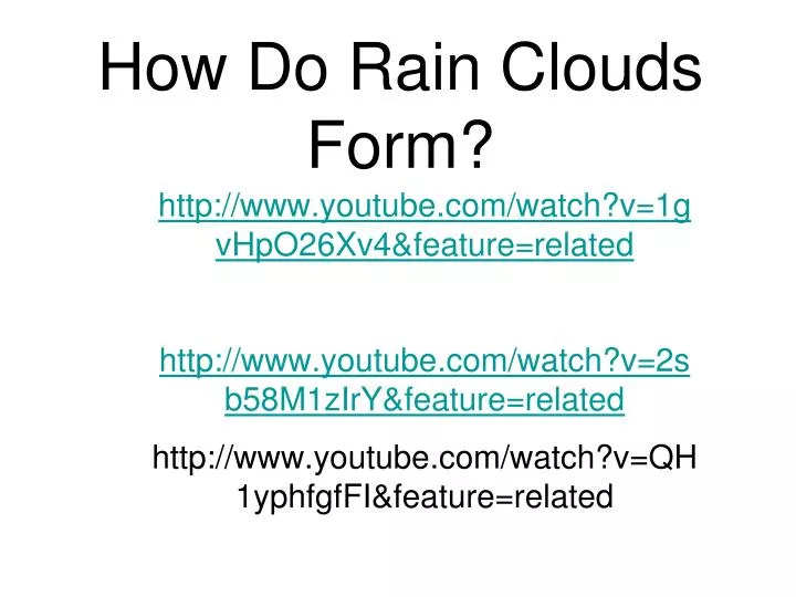 how do rain clouds form