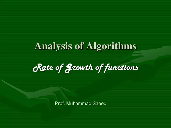 analysis of algorithms