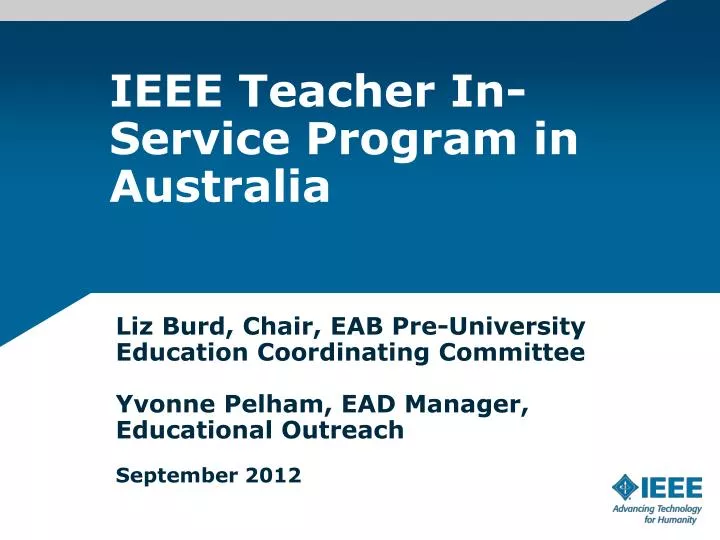 ieee teacher in service program in australia