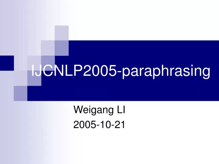 ijcnlp2005 paraphrasing