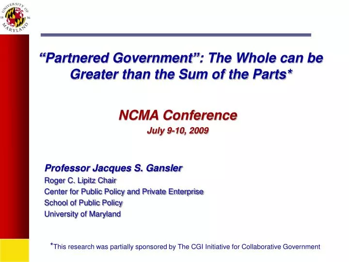 partnered government the whole can be greater than the sum of the parts