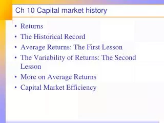 Ch 10 Capital market history