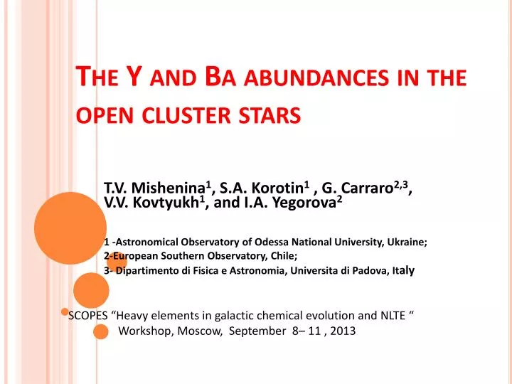 the y and ba abundances in the open cluster stars