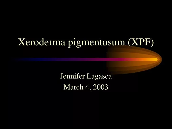 xeroderma pigmentosum xpf