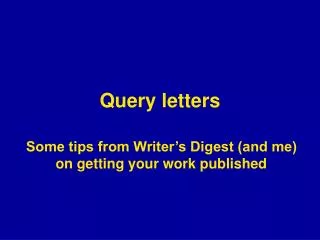 Query letters