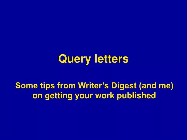 query letters