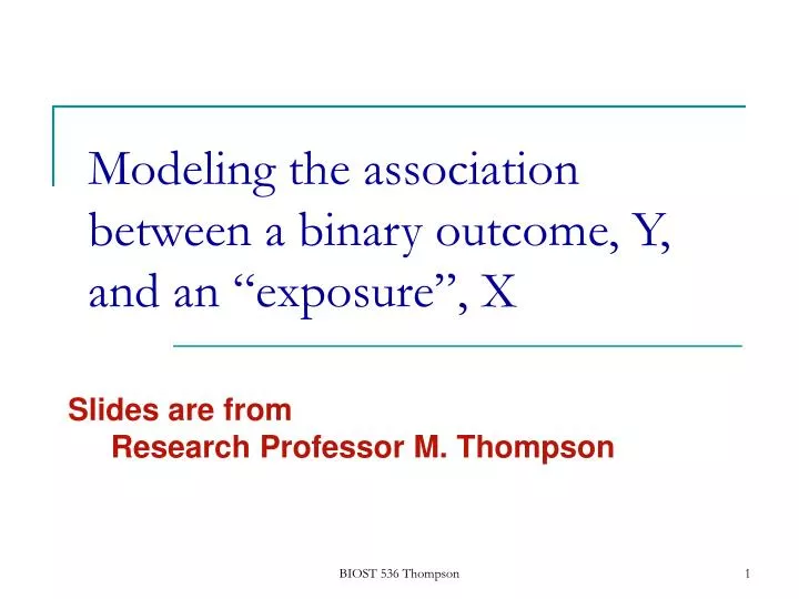modeling the association between a binary outcome y and an exposure x