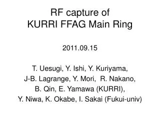 RF capture of KURRI FFAG Main Ring