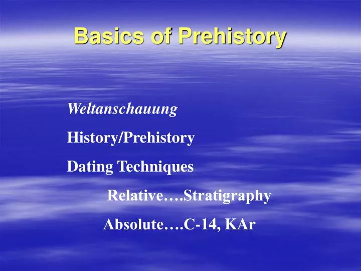 basics of prehistory