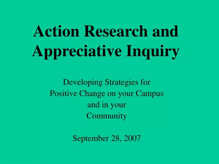action research and appreciative inquiry