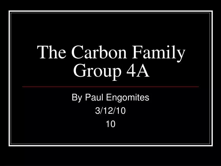 the carbon family group 4a
